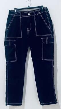 True Religion Bobby Baggy Cargo Pants with Contrast Stitching